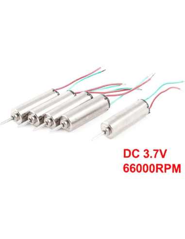 Motor DC Micro sin núcleo 4x12mm 66000RPM 1.5-3.7V - 5 Pcs