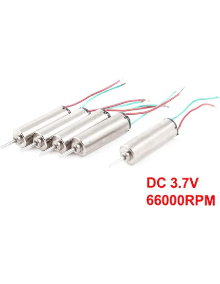 Motor DC Micro sin núcleo 4x12mm 66000RPM 1.5-3.7V - 5 Pcs Motor DC Micro sin núcleo 4x12mm 66000RPM 1.5-3.7V - 5 Pcs
