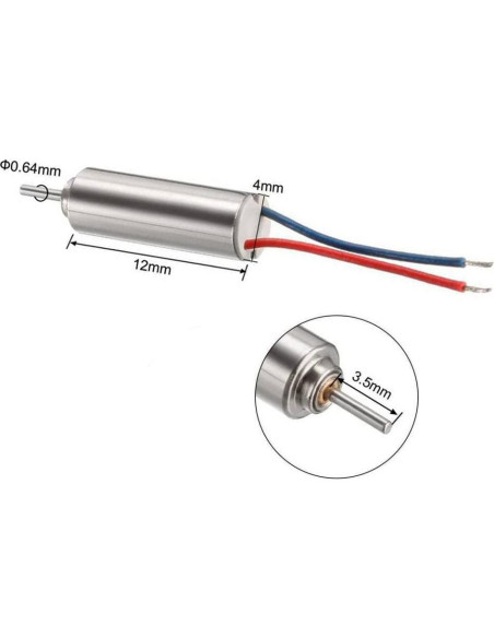 Motor DC Micro sin núcleo 4x12mm 66000RPM 1.5-3.7V - 5 Pcs Motor DC Micro sin núcleo 4x12mm 66000RPM 1.5-3.7V - 5 Pcs