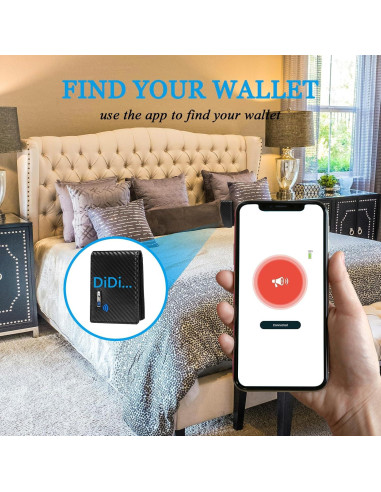 Rastreador Bluetooth Anti-Pérdida Smart LB para Cartera Negra