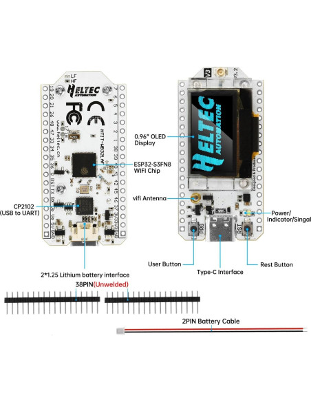 Módulo ESP32 LoRa Aideepen con Pantalla OLED 0.96" Módulo ESP32 LoRa Aideepen con Pantalla OLED 0.96"