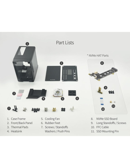 Caja Mini PC ElectroCookie para Raspberry Pi 5 con M.2 HAT Caja Mini PC ElectroCookie para Raspberry Pi 5 con M.2 HAT
