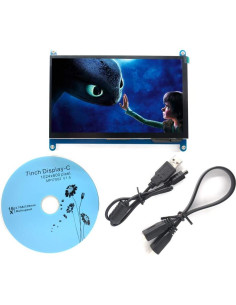 Monitor LCD TFT 7" Padarsey HDMI Táctil 1024x600 para Raspberry Pi 2