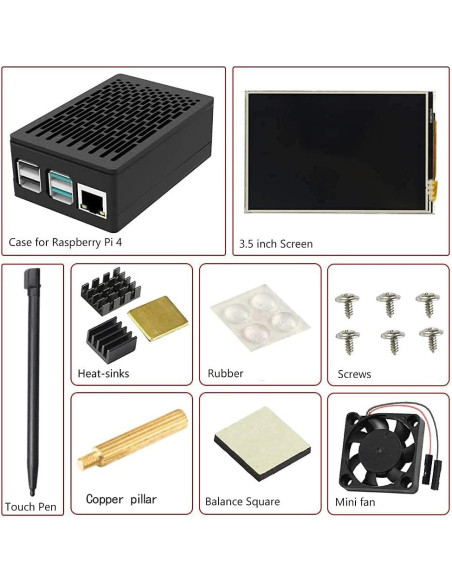 Pantalla Táctil 3.5" CUQI para Raspberry Pi 4 con Ventilador Pantalla Táctil 3.5" CUQI para Raspberry Pi 4 con Ventilador