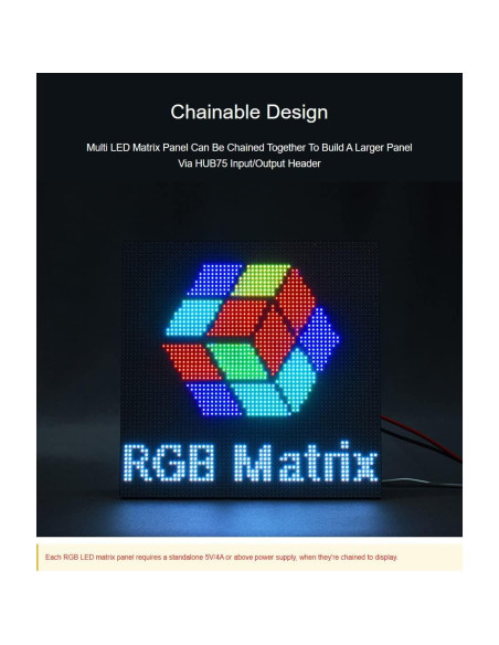 Panel LED RGB 64x32 Waveshare 2048 LEDs Brillo Ajustable Panel LED RGB 64x32 Waveshare 2048 LEDs Brillo Ajustable