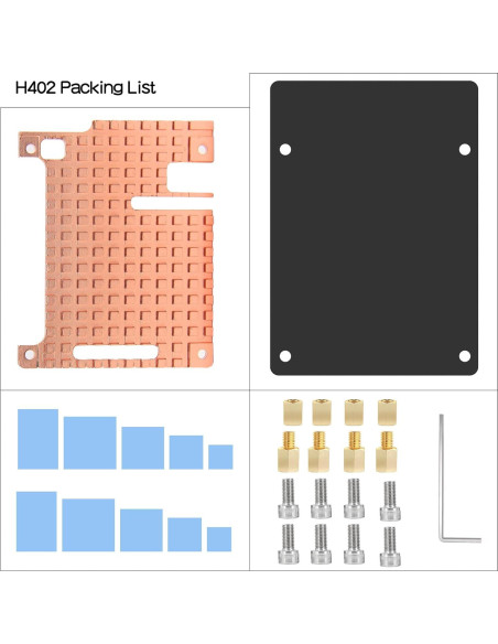 Disipador de Cobre H402 para Raspberry Pi 4 - 4mm Grosor Disipador de Cobre H402 para Raspberry Pi 4 - 4mm Grosor