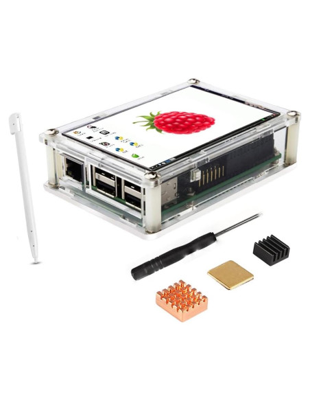 Pantalla Táctil 3.5" LCD Raspberry Pi 3 B+ + Caja + Disipadores Pantalla Táctil 3.5" LCD Raspberry Pi 3 B+ + Caja + Disipadores