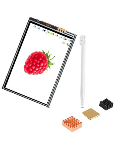 Pantalla Táctil 3.5" LCD Raspberry Pi 3 B+ + Caja + Disipadores