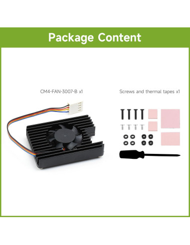 Ventilador de Refrigeración Waveshare FAN-3007-B para Raspberry Pi CM4