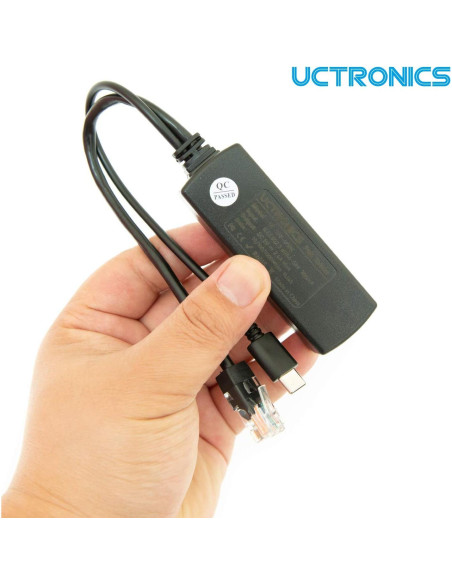 Divisor PoE UCTRONICS a USB-C 5V 2.4A para Raspberry Pi 4 Divisor PoE UCTRONICS a USB-C 5V 2.4A para Raspberry Pi 4
