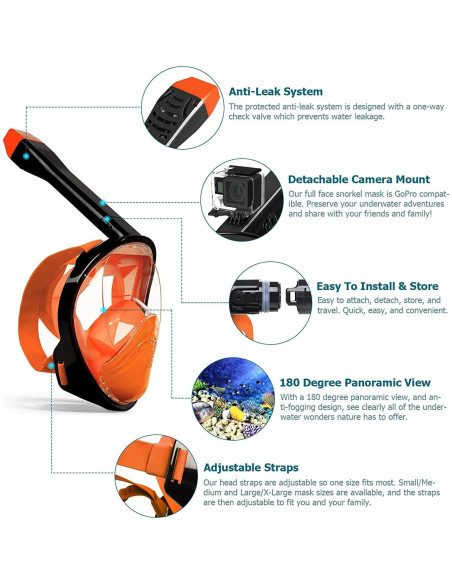 Máscara de Snorkel Relity RY-SM-002 180 Antifugas Adultos Máscara de Snorkel Relity RY-SM-002 180 Antifugas Adultos