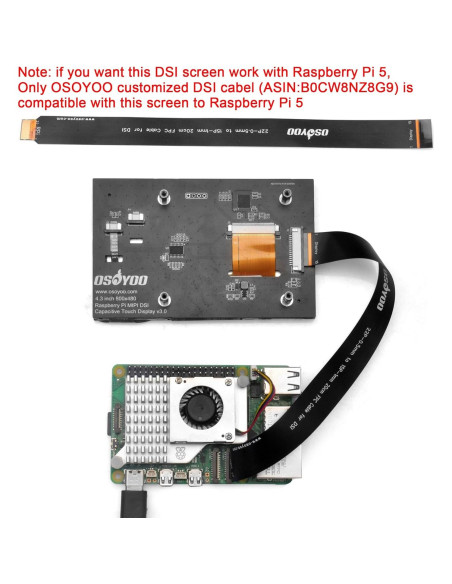 Pantalla Táctil Capacitiva OSOYOO 4.3" DSI 800x480 para Raspberry Pi Pantalla Táctil Capacitiva OSOYOO 4.3" DSI 800x480 para Raspberry Pi