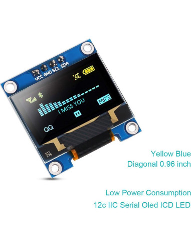 Módulo Pantalla OLED 0.96" DORHEA 128x64 I2C 3.3-5V