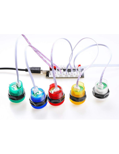 Kit Arcade LED 2 Jugadores Easyget con Joysticks y Botones