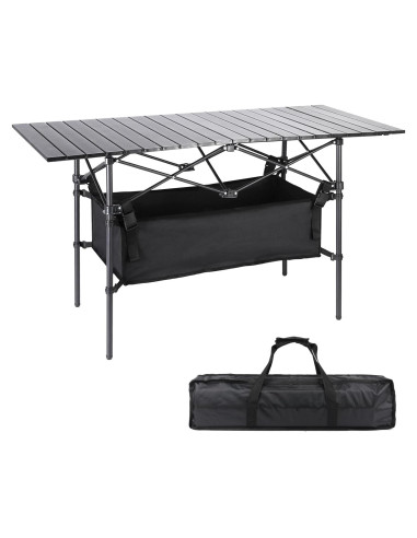 Mesa de Camping Plegable Moosinily 120x55 cm con Bolsa 54L