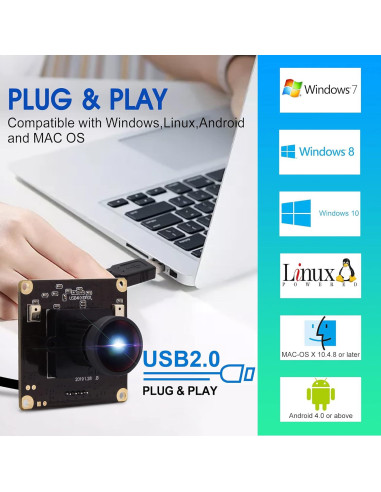 Cámara web 4K Ultra HD ALPCAM con lente ojo de pez 170