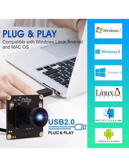 Cámara web 4K Ultra HD ALPCAM con lente ojo de pez 170 Cámara web 4K Ultra HD ALPCAM con lente ojo de pez 170