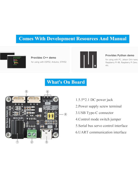Controladora de Servos UeeKKoo 2PCS Bus Serial 253 Servos Controladora de Servos UeeKKoo 2PCS Bus Serial 253 Servos