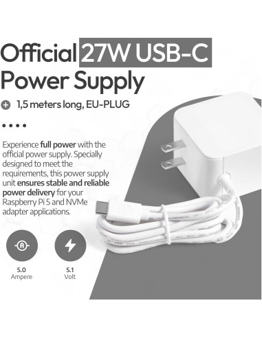 Raspberry Pi 5 8GB Set con Caja Metal, Enfriador y SSD NVMe