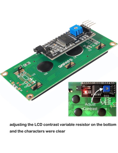 Módulo LCD 2004 I2C DORHEA 20x4 Verde con Adaptador