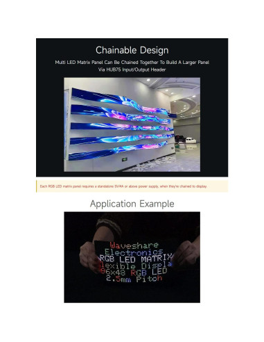 Panel LED RGB Flexible Waveshare 96x48 Píxeles 2.5mm