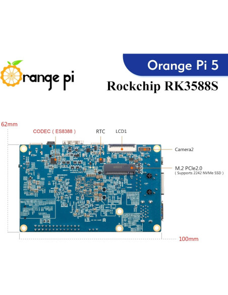 Computadora de Placa Única Orange Pi 5 8GB RK3588S 8 Núcleos 8K Computadora de Placa Única Orange Pi 5 8GB RK3588S 8 Núcleos 8K