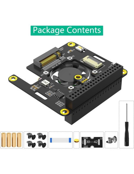 Adaptador M.2 NVMe a PCIe Mustpoint para Raspberry Pi 5 Adaptador M.2 NVMe a PCIe Mustpoint para Raspberry Pi 5