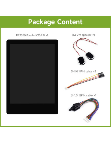 Pantalla Táctil Capacitiva Waveshare RP2350 2.8" 240x320 IPS
