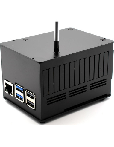 Caja HAT KKSB para Raspberry Pi 5 - Aluminio Negro