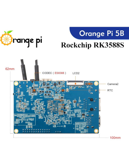 Computadora de Placa Única Orange Pi 5B 4GB 32GB eMMC Computadora de Placa Única Orange Pi 5B 4GB 32GB eMMC