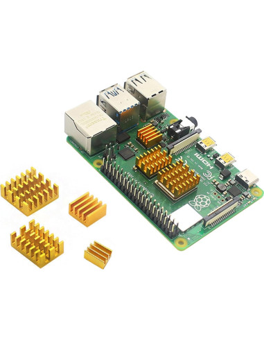 Disipador de Aluminio para Raspberry Pi 4 Modelo B - 8 Piezas
