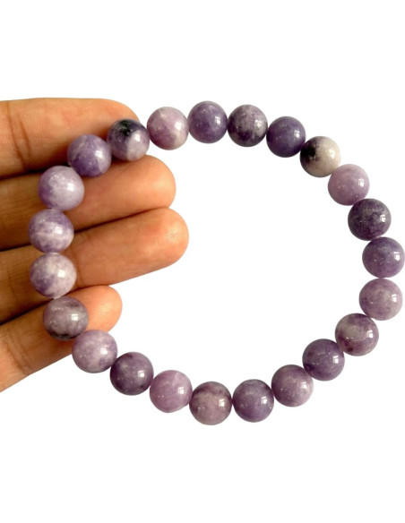 Pulsera de Lepidolita Hecha a Mano Crystal Miracle 17.78 cm Pulsera de Lepidolita Hecha a Mano Crystal Miracle 17.78 cm