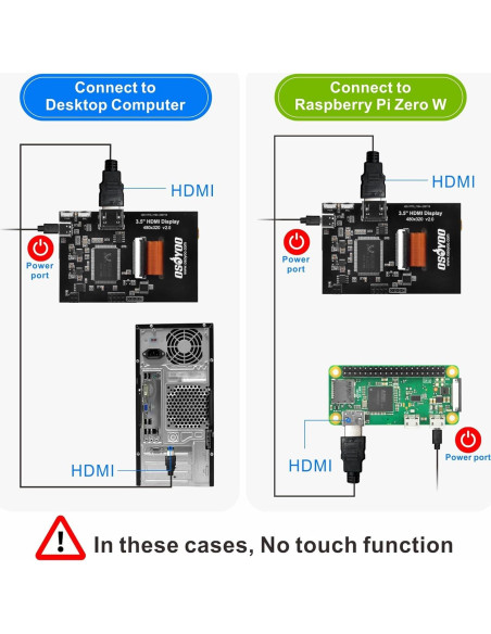 Pantalla Táctil HDMI 3.5" OSOYOO para Raspberry Pi 4/5 Pantalla Táctil HDMI 3.5" OSOYOO para Raspberry Pi 4/5