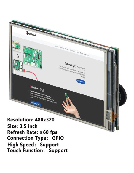 Pantalla Táctil 3.5" iUniker 480x320 para Raspberry Pi Zero Pantalla Táctil 3.5" iUniker 480x320 para Raspberry Pi Zero