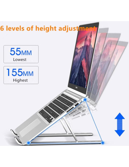 Soporte Elevador para Laptop Anatch STAND001 Ajustable Gris Soporte Elevador para Laptop Anatch STAND001 Ajustable Gris