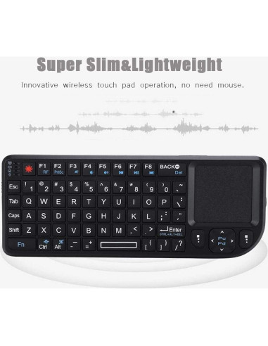 Teclado Mini QWERTY Serounder con Touchpad y Retroiluminación
