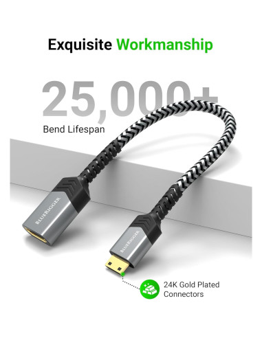 Adaptador Mini HDMI a HDMI BlueRigger 4K 60Hz - 32g