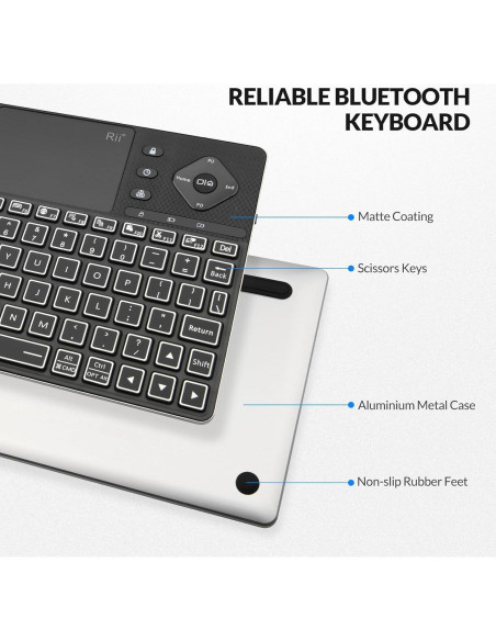 Teclado Inalámbrico Rii K16 Bluetooth con Touchpad RGB Teclado Inalámbrico Rii K16 Bluetooth con Touchpad RGB