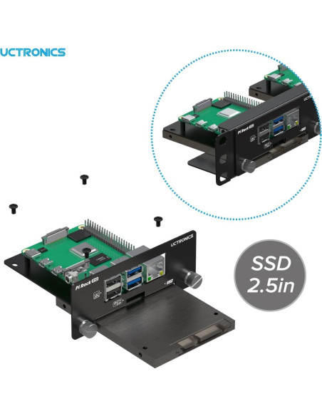 UCTRONICS Rack 1U para Raspberry Pi - Soporta 4 RPis y 4 SSDs UCTRONICS Rack 1U para Raspberry Pi - Soporta 4 RPis y 4 SSDs