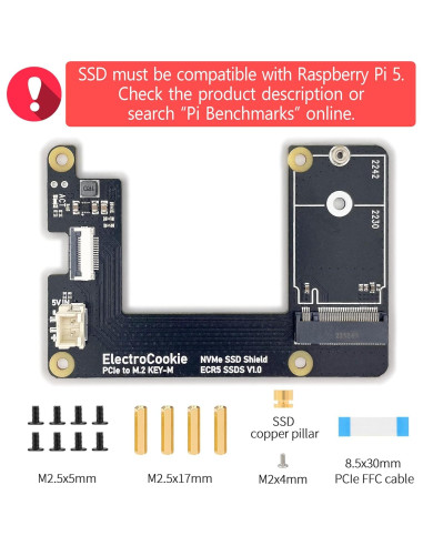 Caja Mini Torre Aluminio ElectroCookie para Raspberry Pi 5