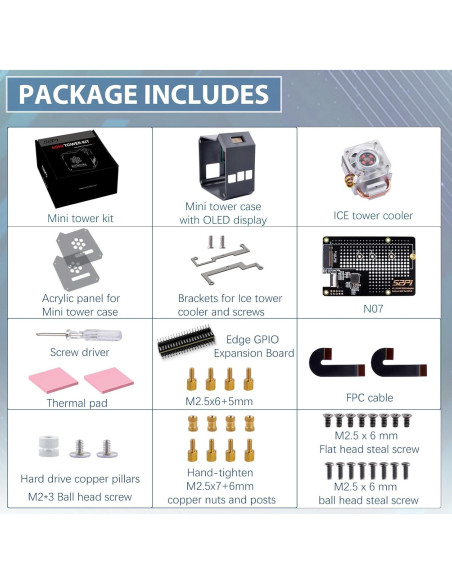 Kit NAS MiniTower NVMe GeeekPi N07 para Raspberry Pi 5 Kit NAS MiniTower NVMe GeeekPi N07 para Raspberry Pi 5