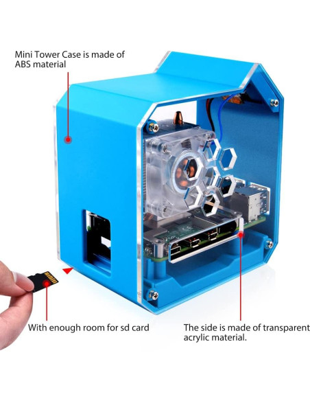 Kit Torre Mini GeeekPi con Fuente QC3.0 y Enfriador para Raspberry Pi 4 Kit Torre Mini GeeekPi con Fuente QC3.0 y Enfriador para Raspberry Pi 4