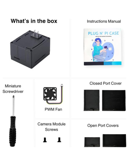 Vilros Plug 'n' Pi para Raspberry Pi 5 - Caja con Ventilador y Fuente Vilros Plug 'n' Pi para Raspberry Pi 5 - Caja con Ventilador y Fuente