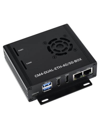 Mini Computadora Waveshare Doble Ethernet 5G/4G para Raspberry Pi CM4