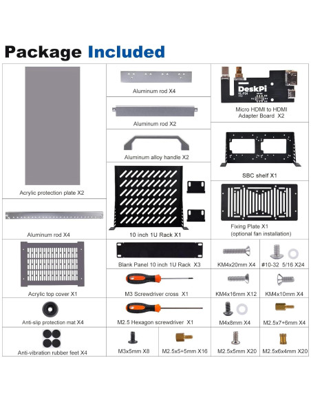 Gabinete de Servidor 8U GeeekPi RackMate T1 25.4 cm Aluminio Gabinete de Servidor 8U GeeekPi RackMate T1 25.4 cm Aluminio