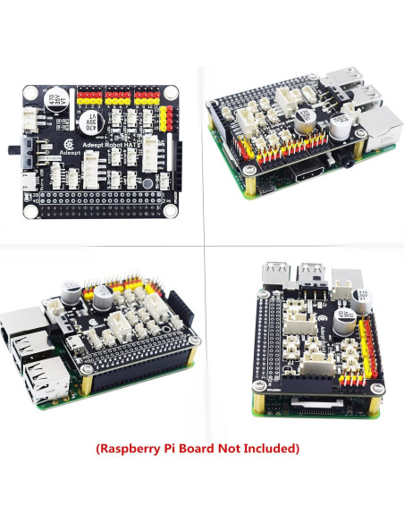 Kit HAT Robot Adeept para Raspberry Pi 4/3B+/3B/2B, Controlador Kit HAT Robot Adeept para Raspberry Pi 4/3B+/3B/2B, Controlador