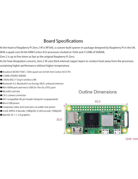Raspberry Pi Zero 2 WH UeeKKoo Quad-Core 1GHz WiFi Bluetooth Raspberry Pi Zero 2 WH UeeKKoo Quad-Core 1GHz WiFi Bluetooth