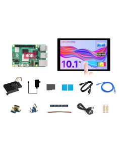 Kit de Pantalla Waveshare para Raspberry Pi 5 - 10.1" LCD, 4GB RAM, 64GB TF