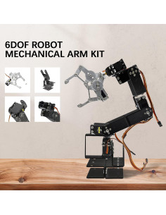 Kit Brazo Robótico Aluminio diymore ROT3U 6DOF con Servos 2
