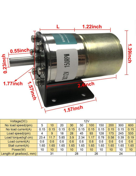 Motor de Engranaje Bringsmart JGB37-520 12V 100RPM Soporte Motor de Engranaje Bringsmart JGB37-520 12V 100RPM Soporte